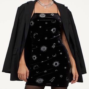 H&M Astrology Print Velvet Dress